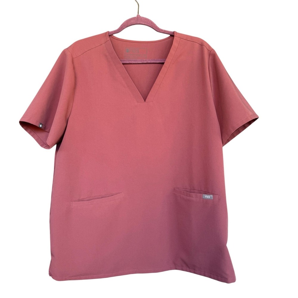FIGS Scrub Top Womens 2XL Pink V Neck Casma Technical Collection Nursing